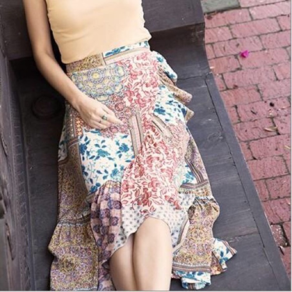 Bohemian Patchwork Printed Skirt